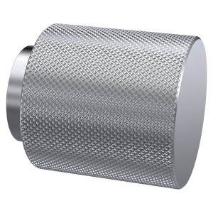 Satin Silver Knurled Round Knob - 30mm (w) x 30mm (h) x 30mm (d)