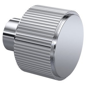 Chrome Fluted Round Knob - 30mm (w) x 30mm (h) x 30mm (d)