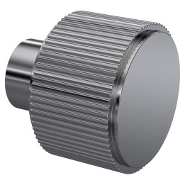 Brushed Pewter Fluted Round Knob - 30mm (w) x 30mm (h) x 30mm (d)