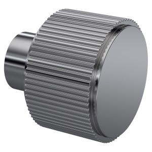 Brushed Pewter Fluted Round Knob - 30mm (w) x 30mm (h) x 30mm (d)