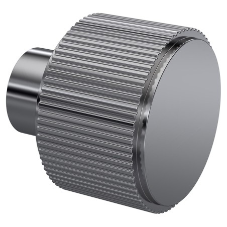 Brushed Pewter Fluted Round Knob - 30mm (w) x 30mm (h) x 30mm (d)