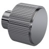 Brushed Pewter Fluted Round Knob - 30mm (w) x 30mm (h) x 30mm (d)