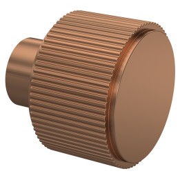 Brushed Bronze Fluted Round Knob - 30mm (w) x 30mm (h) x 30mm (d)