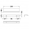 150mm Finger Pull Furniture Handle - Technical Drawing 150mm Finger Pull Furniture Handle - Technical Drawing