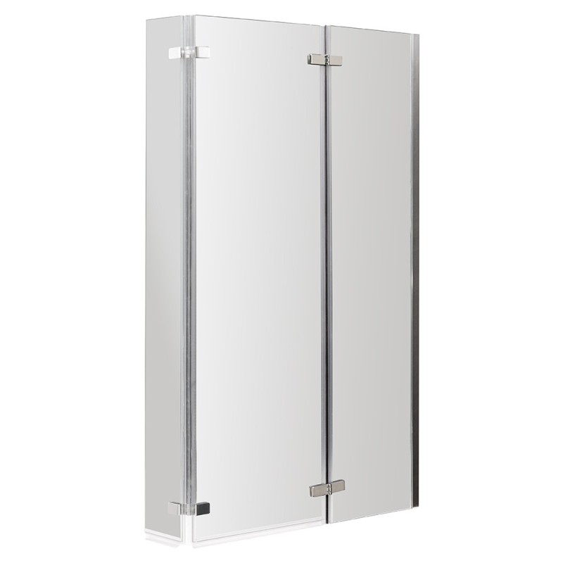 Chrome Square Hinged Shower Bath Screen 760mm(w) x 1400mm(h) - 5mm Glass Chrome Square Hinged Shower Bath Screen 760mm(w) x 1400mm(h) - 5mm Glass