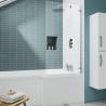 Chrome Square Hinged Bath Screen 782mm(w) x 1410mm(h) - 5mm Glass