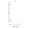 Chrome Square Hinged Bath Screen 782mm(w) x 1410mm(h) - 5mm Glass