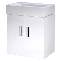 Mayford Gloss White Wall Hung 460mm (w) x 595mm (h) x 330mm (d) Cabinet & Basin