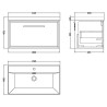 Lille 800mm Wall Hung Single Drawer Vanity Units
