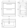 Lille 800mm Freestanding Double Drawer Vanity Units