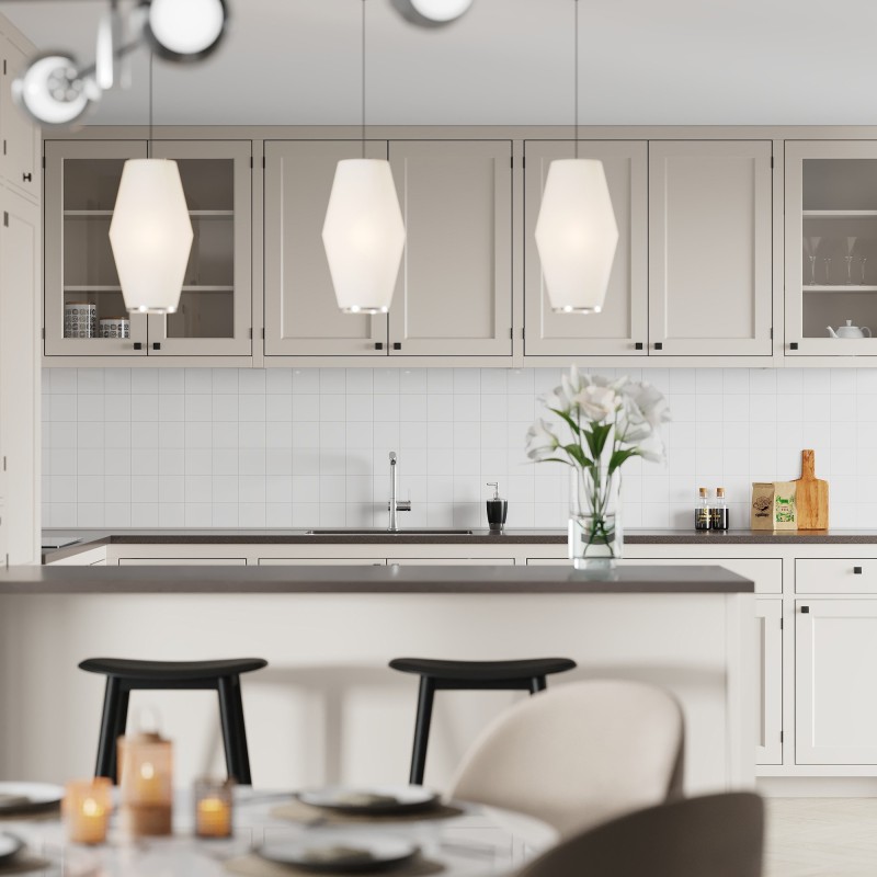 Denver White Kitchen Splashback Tile Effect - Fibo - 10x10cm Square Tiles