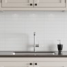 Denver White Kitchen Splashback Tile Effect - Fibo - 30x5cm Rectangular Tiles