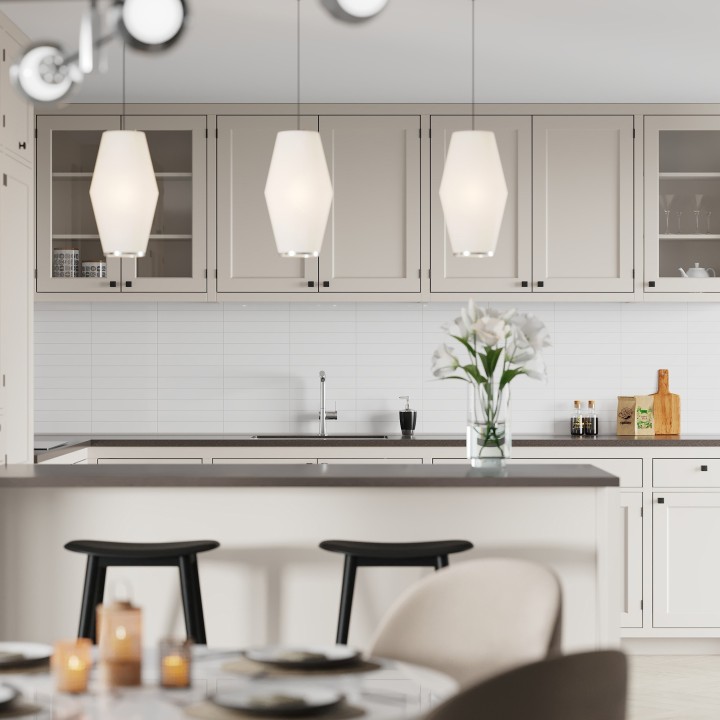 Denver White Kitchen Splashback Tile Effect - Fibo - 30x5cm Rectangular Tiles