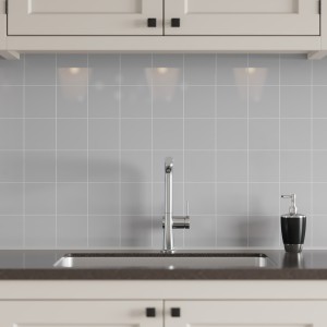 London Medium Grey Kitchen Splashback Tile Effect - Fibo - 10x10cm Square Tiles