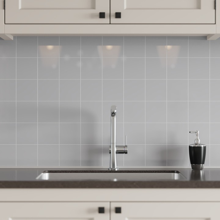 London Grey Kitchen Splashback Tile Effect - Fibo - 10x10cm Square Tiles