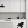 Warm Grey Kitchen Splashback Tile Effect - Fibo - 4x20cm Vertical Tiles