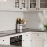 Warm Grey Kitchen Splashback Tile Effect - Fibo - 4x20cm Vertical Tiles