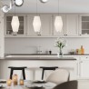 Warm Grey Kitchen Splashback Tile Effect - Fibo - 4x20cm Vertical Tiles