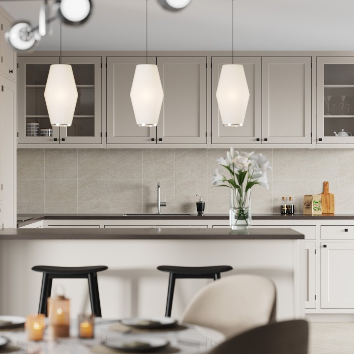 Grey Sahara Kitchen Splashback Tile Effect - Fibo - 10x30cm Rectangular Tiles