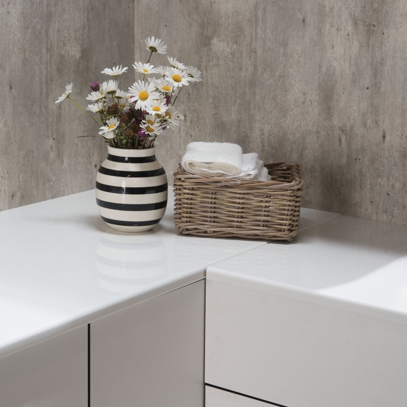 Cracked Cement Kitchen Splashback - Fibo - Stone Effect