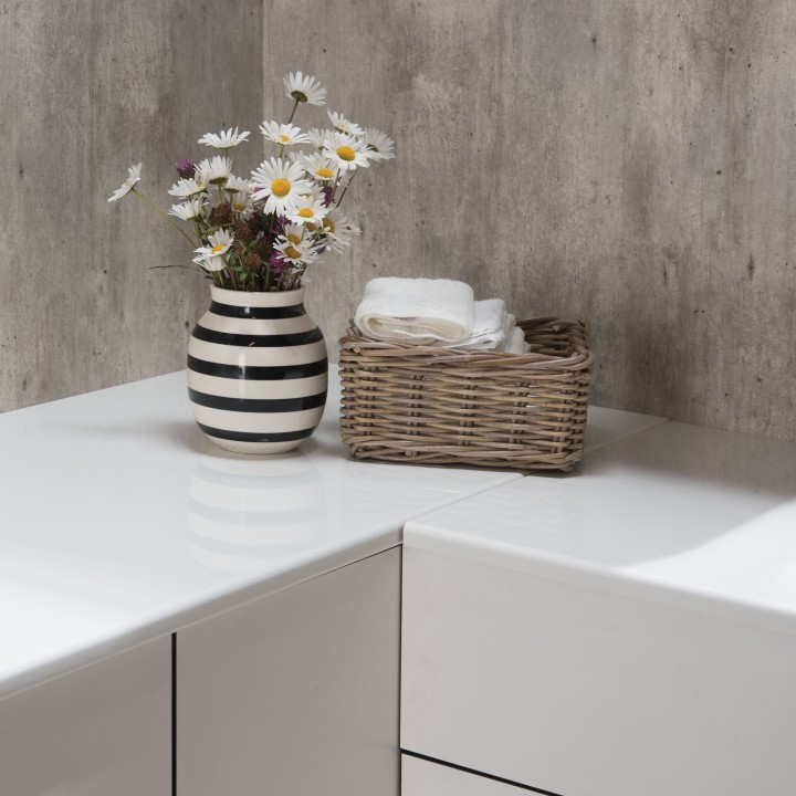 Cracked Cement Kitchen Splashback - Fibo - Stone Effect