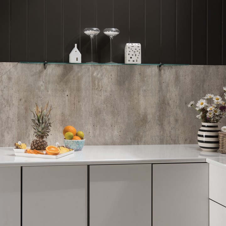 Cracked Cement Kitchen Splashback - Fibo - Stone Effect