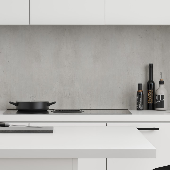 Cracked Cement Kitchen Splashback - Fibo - Stone Effect