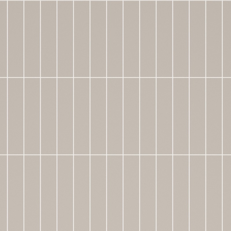 Warm Grey Kitchen Splashback Tile Effect - Fibo - 4x20cm Vertical Tiles