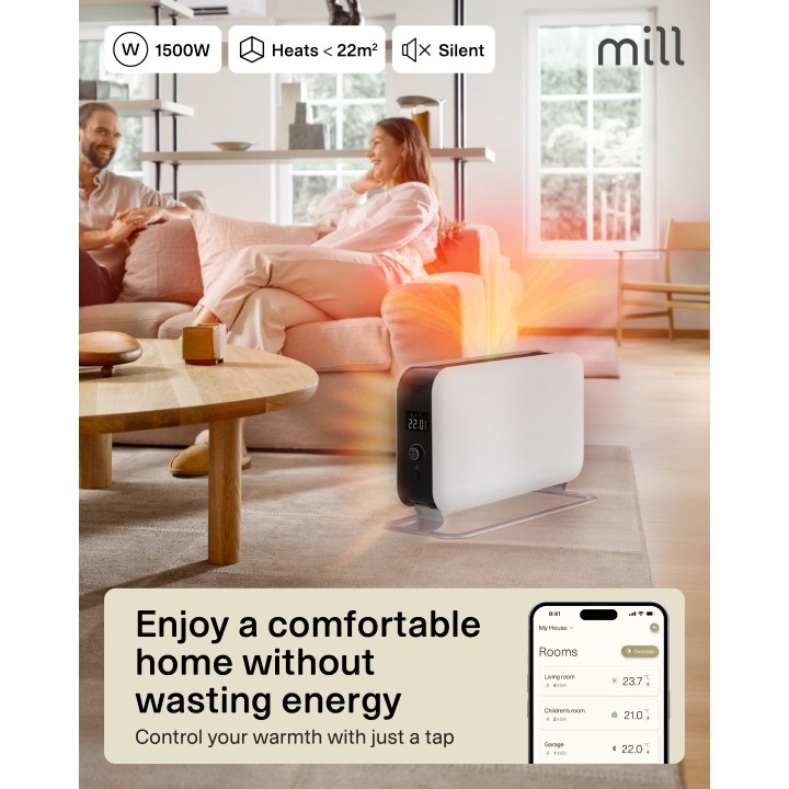 1500W Mill Electric Free Standing Convector Heater