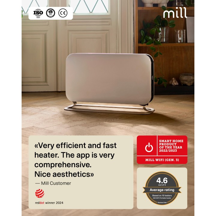 1500W Mill Electric Free Standing Convector Heater