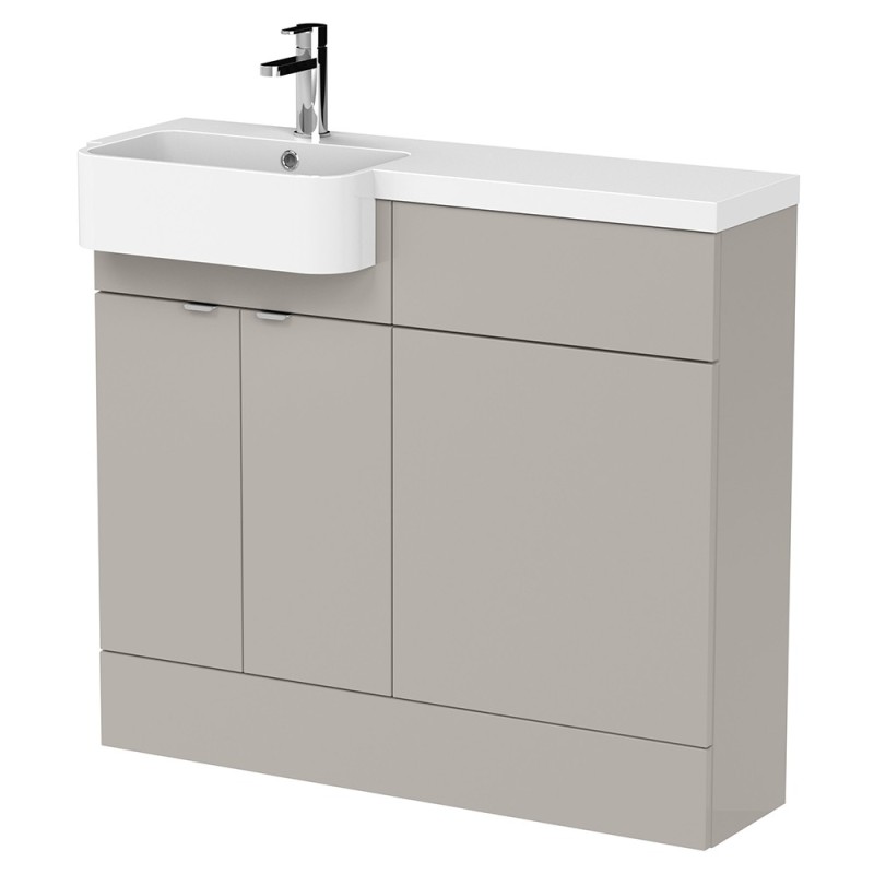 Fusion 1000mm Semi-recessed Freestanding Combination Toilet & Round Basin Vanity Units