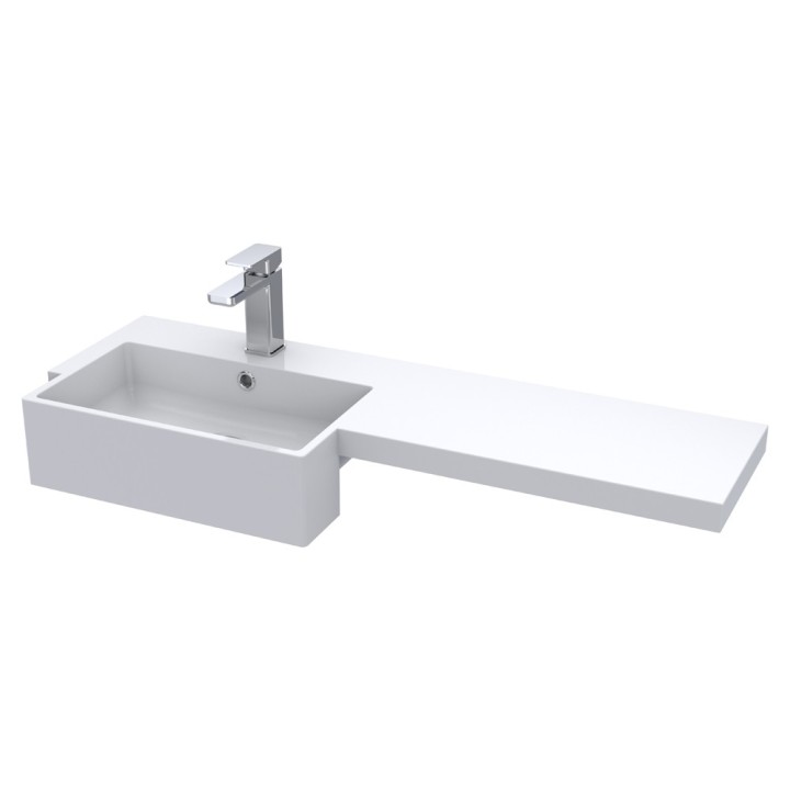 Fusion 1000mm Semi-recessed Freestanding Combination Toilet & Square Basin Vanity Units