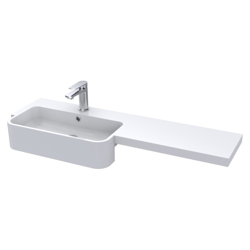 Fusion 1100mm Semi-recessed Freestanding Combination Toilet & Round Basin Vanity Units