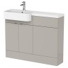 Fusion 1100mm Semi-recessed Freestanding Combination Toilet & Round Basin Vanity Units