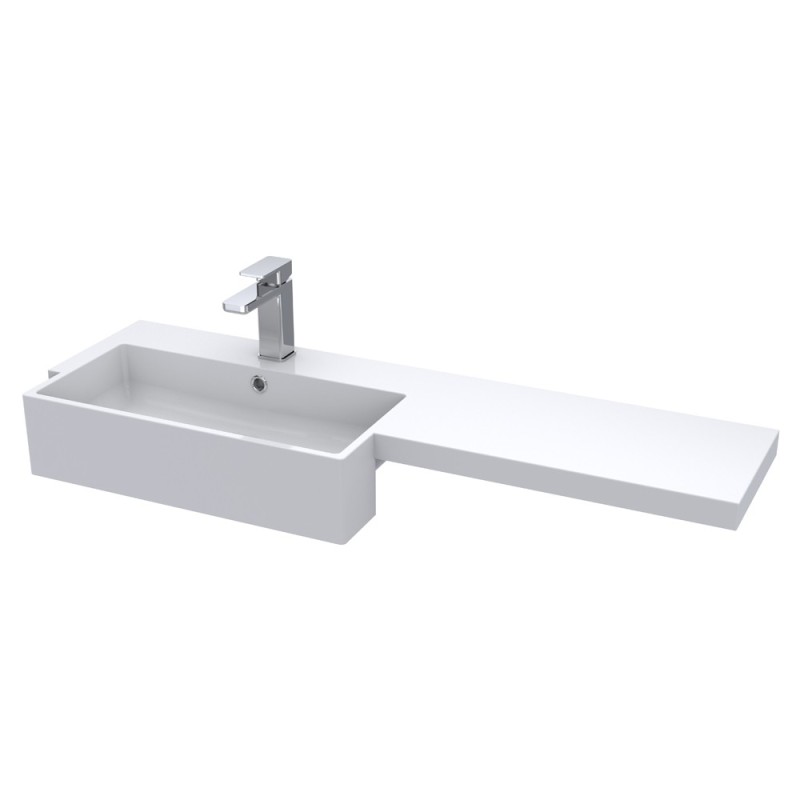 Fusion 1100mm Semi-recessed Freestanding Combination Toilet & Square Basin Vanity Units