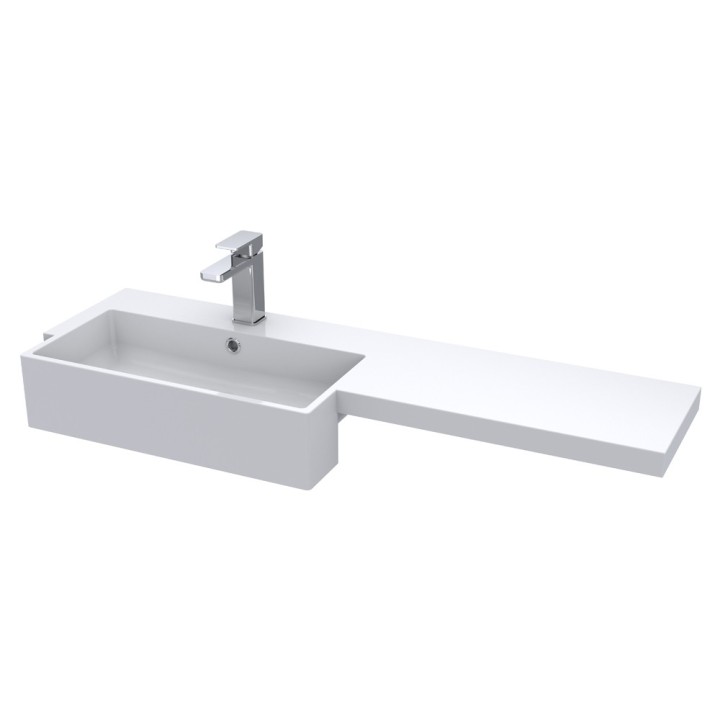 Fusion 1100mm Semi-recessed Freestanding Combination Toilet & Square Basin Vanity Units