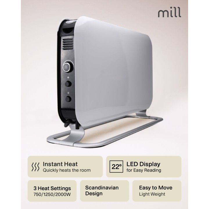 2000W Mill Designer LED Portable Heater