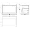 Lille 800mm Wall Hung Single Drawer Worktop Vanity Units