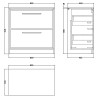Lille 800mm Freestanding Double Drawer Worktop Vanity Units