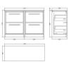 Lille 1200mm Freestanding Four Drawer Worktop Vanity Units