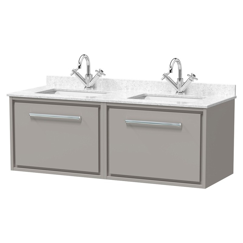 Lille 1200mm Wall Hung Double Drawer Vanity Units Lille 1200mm Wall Hung Double Drawer Vanity Units