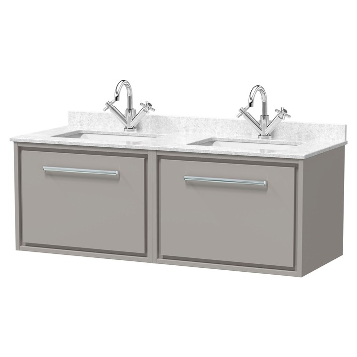 Lille 1200mm Wall Hung Double Drawer Vanity Units