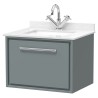 Lille 600mm Wall Hung Single Drawer Vanity Units With Marble Tops