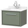Lille 600mm Wall Hung Single Drawer Vanity Units With Marble Tops