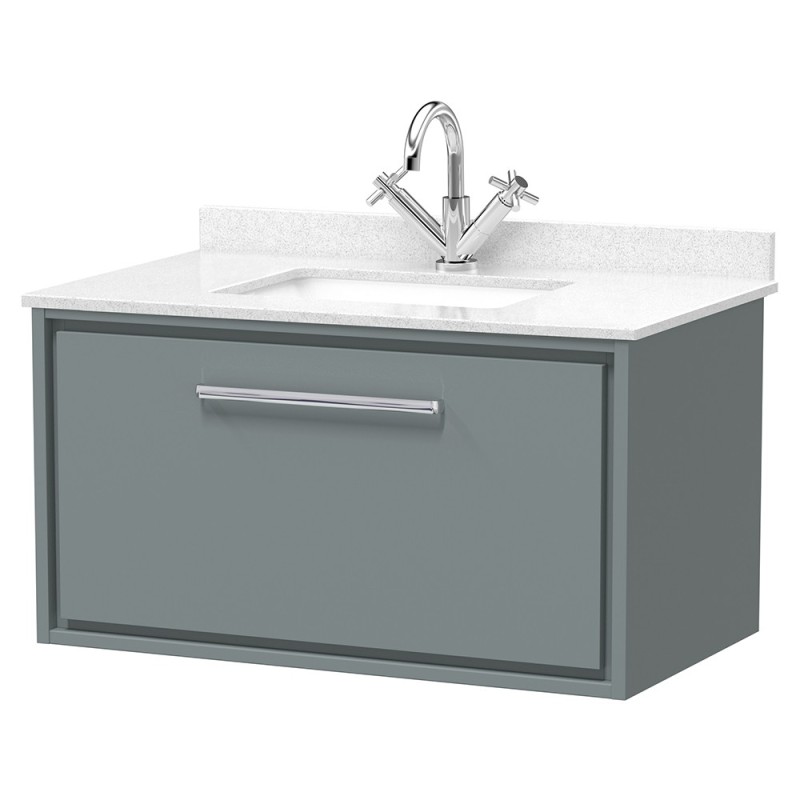 Lille 800mm Wall Hung Single Drawer Vanity Units With Marble Tops Lille 800mm Wall Hung Single Drawer Vanity Units With Marble Tops