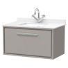 Lille 800mm Wall Hung Single Drawer Vanity Units With Marble Tops