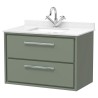 Lille 800mm Wall Hung Double Drawer Vanity Units With Marble Tops
