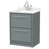 Lille 600mm Freestanding Double Drawer Vanity Units With Marble Tops