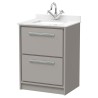 Lille 600mm Freestanding Double Drawer Vanity Units With Marble Tops