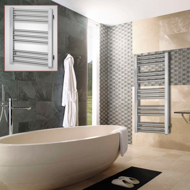 Aeon "Zenith" Designer Brushed Stainless Steel Towel Rails (2 Sizes)